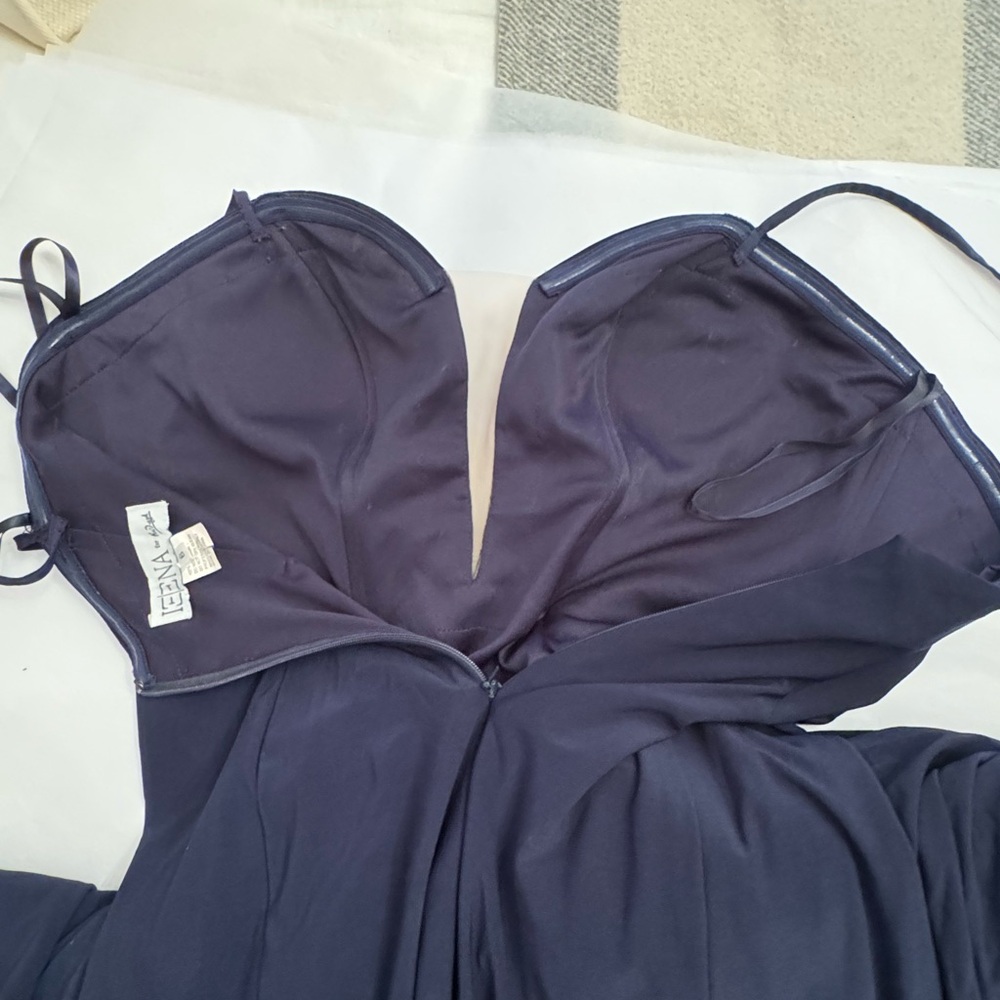 Ieena for Mac Duggal Navy Blue Evening Gown - Picture 11 of 13